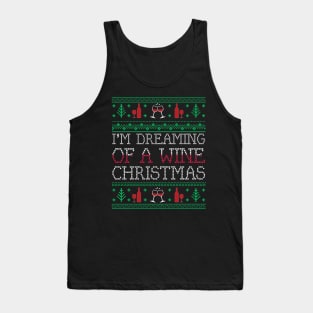 Funny Wine Drinking Xmas Ugly Christmas Sweater Tank Top